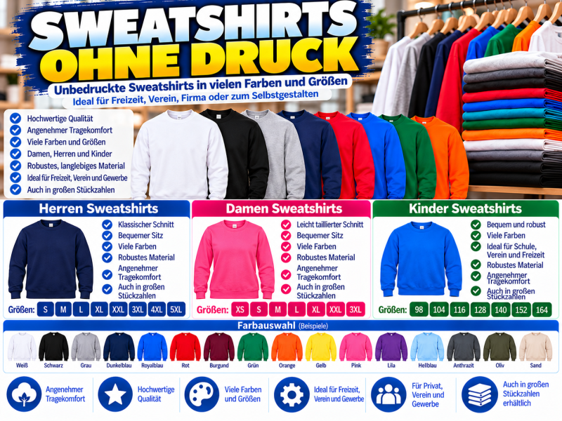 Sweat-shirts ohne Druck