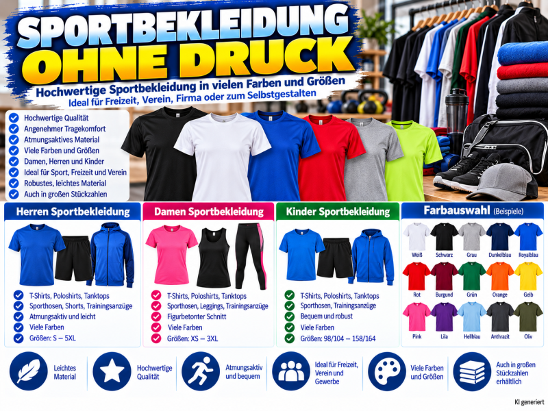 Sportbekleidung ohne Druck