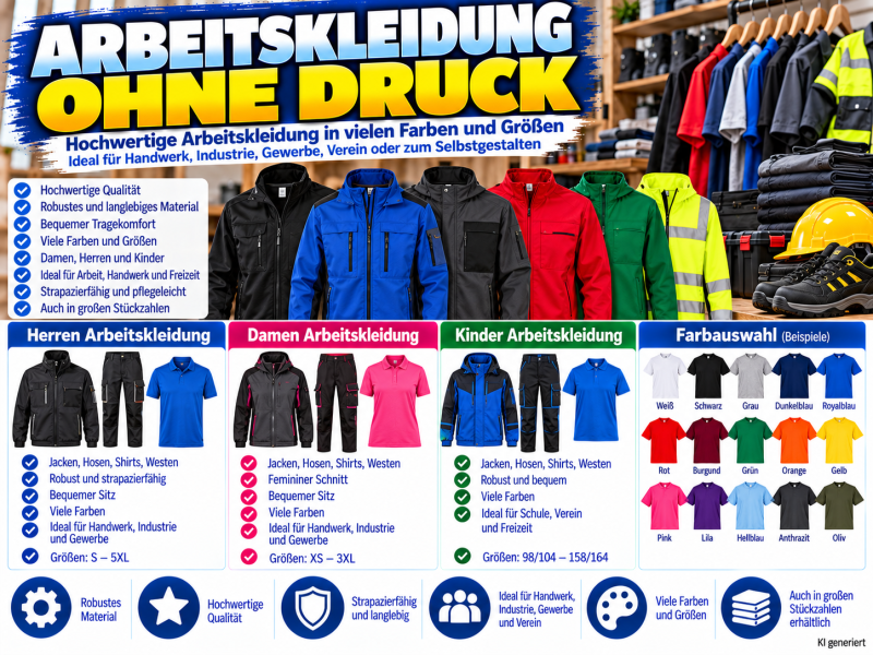 Arbeitskleidung ohne Druck