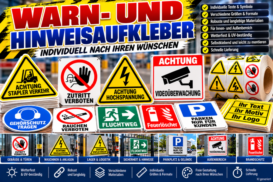 Warnaufkleber / Hinweisaufkleber