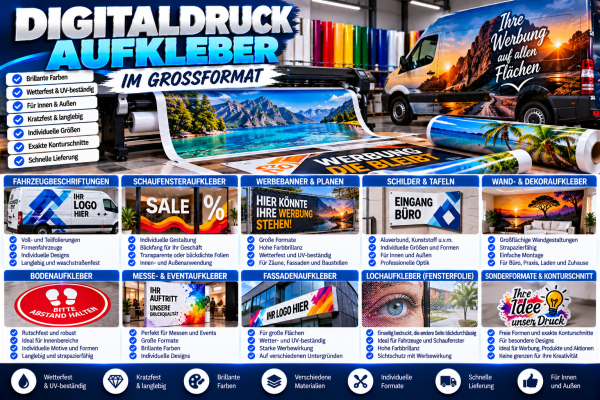 Digitaldruck-Aufkleber 1000 x 700 mm