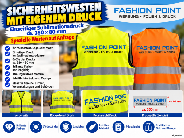 Sicherheitswesten bedruckt