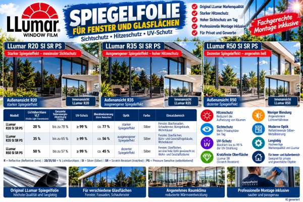 LLumar Spiegelfolie inklusive fachgerechter Montage