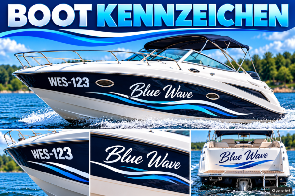 Bootskennzeichen Aufkleber-Set