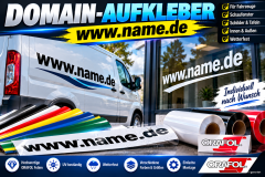 Domain-Aufkleber, 1-farbig, 500 x 40 mm