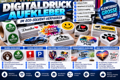 Digitaldruck-Aufkleber 30 x 30 mm / 20 Stck.