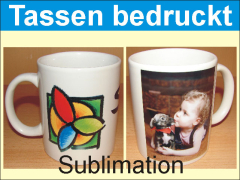 Tasse bedruck, weiß-glänzend- Dm 80 mm