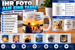 Tasse bedruck, weiß-glänzend- Dm 80 mm