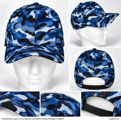 Baseball Cap Camouflage Blau-Unbedruckt
