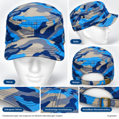 Military Cap Camouflage Blau-Beige – Unbedruckt