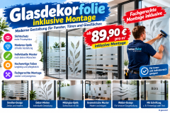 Glasdekorfolie inklusive fachgerechter Montage